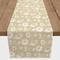 6ft. Tan & White Florals Cotton Twill Table Runner